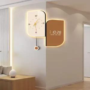 양면코너 벽시계 LED 디지털 인테리어 무소음 벽걸이시계 심플한 디자인 거실용 선물용 무선 설치 거실코너벽시계 모던한 분위기 연출 가능