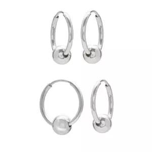 여자 925실버 볼드 링 원터치 미니멀 귀걸이_3