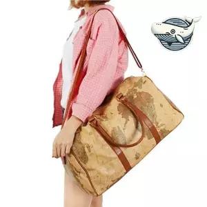 [콩심팥심]빈티지 여행가방 세계지도 디자인 보스턴백 편한 여성이쁜백팩