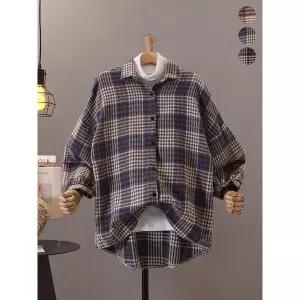 [하프클럽/]노엔디 겉기모 윈터 체크 남방_MNBS623