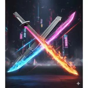 오르고 불꽃 스파크 광선검 사무라이 코스프레 소품 불꽃 광선검 레드 1개