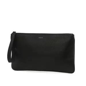 헤지스 액세서리 26SS [선물추천][Online 한정판][BASIC] 블랙 가죽 스트랩 클러치백 HJHO6E997BK