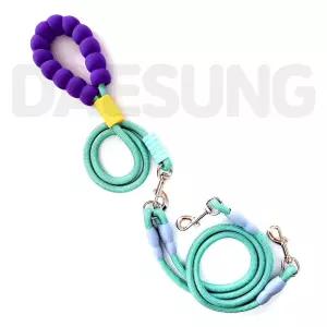 듀오독 버블캔디 강아지 더블 리드줄 민트 듀얼 트윈 다견 산책 애견 목줄 반려견 산책줄