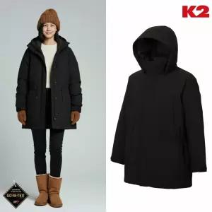 [백화점 출고] K2 패딩 여성 맥 파카 블랙 고어텍스 방수 방풍 후드 탈부착 미들 숏 자켓 점퍼