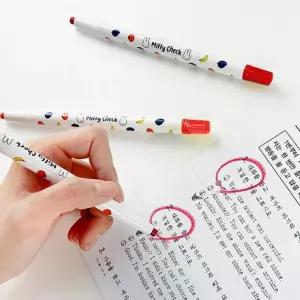 (빨강 12자루)-지구화학.투명이.색연필.미술용품.빨간.채점펜.채점용.미피 동아미피 체크색연필 빨간펜