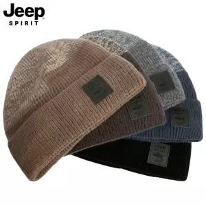 2장세트 원플러스원 지프 JEEP SPIRIT 남녀공용 겨울 가을 방한 비니 투톤 모자 커플 남자 여자 남성 여성 패션 니트 CA0635