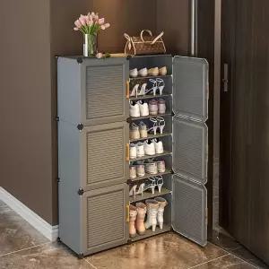 방수 신발장 플라스틱 그레이 야외 신발수납장 틈새형 캐비닛 85 32