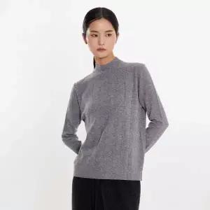 [롯데백화점]플리츠미 반 하이넥 지그재그 스트라이프 니트 티셔츠_EKTSF025009