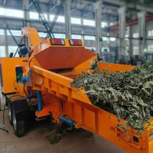 헤비 듀티 자동 공급 목재 파쇄기 나뭇가지 잔디 짚 산림 대형 파쇄기 폐목재 로그 분쇄기