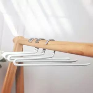 논슬립 바지 걸이 작은 목 랙 짧은 구즈넥 거위 바지 6단 치마 옷걸이 다기능 특수 공간