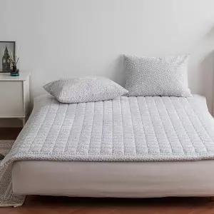 [이솔홈] 양면 겨울 극세사 눈꽃 침대 패드 카페트 침대 신혼 호텔 침구 퀸 Q