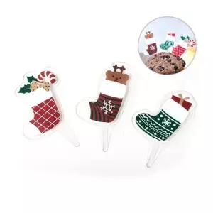 [유토피아]크리스마스 케이크 토퍼 산타 3종셋트 3개 케이크장식 케이크만들기 크리스마스케이크 케이크픽