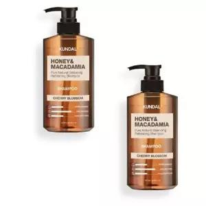 쿤달 허니 앤 마카다미아 네이처 샴푸 체리블라썸 500ml x 2개 촉촉한 향기로운 헤어케어 샤워 목욕 자취