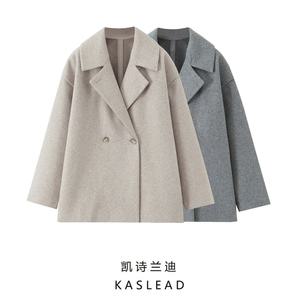 가을 느슨한 소프트 더블 브레스트 코트 5070650