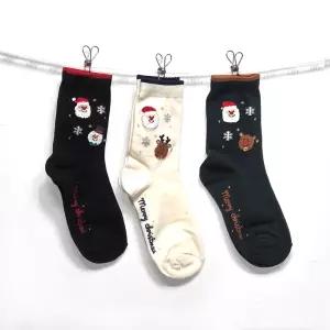국내생산 키키야 코튼 크리스마스 트리마스 양말 감사선물 포장 학생 예쁜칼라