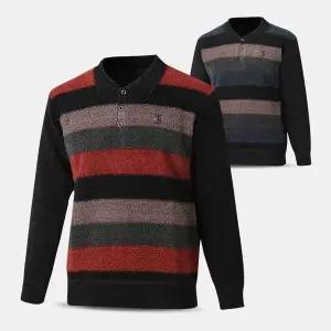 남성 벨로아 기모 니트 카라 티셔츠 HNT01 중년 겨울