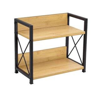 제인버트 오피스 책상 선반 정리함, 목재 데스크톱 책장 용품 보관함, 위와 서랍을 위한 선반, 큐비클 장식 미적 (대나무, 작은 12.9