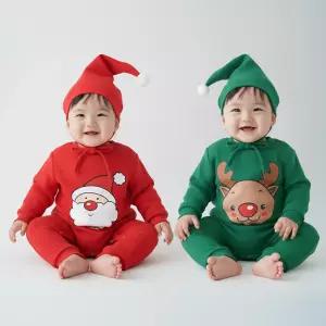 크리스마스 꼬깔 수트/아동복/아동수트/아동우주복/키즈의류/신생아수트/아동의류/신생아의류/겨울
