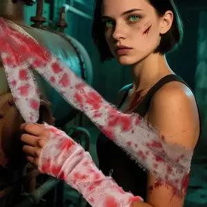 할로윈 핏자국 거즈 유령의집 포토존 꾸미기 미라 코스튬