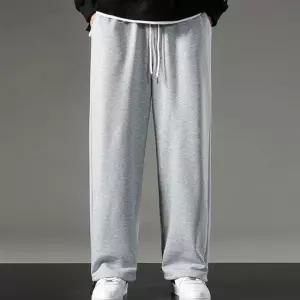 회색트레이닝바지(28-38) 와이드 트레이닝 기모 체육복바지