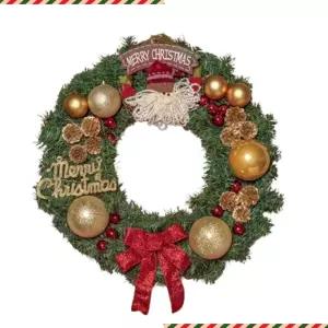 크리스마스 벽에 거는 트리 원형 리스 50cm MS007T