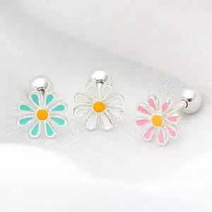 [콩심팥심]컬러 꽃 써지컬 스틸 피어싱 택1 레이어드피어싱 베이직피어싱