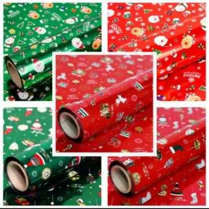 크리스마스 포장지 메탈 롤 기븐 메리 선물 중 대 특대 겨울
