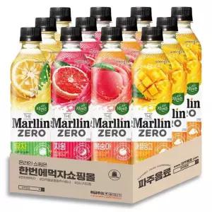 웅진 자연은 더말린 제로 500ml 4종 혼합 각 3개씩 / 애플망고 + 복숭아 + 자몽