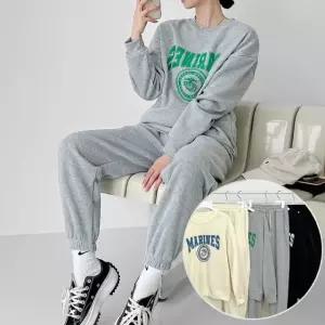 남녀공용 마린 기모 트레이닝 세트 3color FREE XL 겨울 조거 맨투맨 셋업