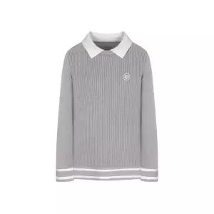 [크로커다일레이디] 크로커다일레이디 케으블 조직 카라변형 니트 티셔츠CLDWSW205