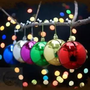 MLSTORE 혼합 유광볼 6개 크리스마스트리오너먼트 크리스마스트리장식세트