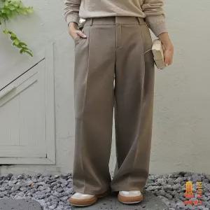 [에이샵][에이샵] 라벨포인트 와이드 모직터치 슬랙스_ASPT124W25