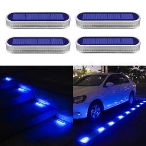 나노 태양광 LED 야외 조명, IP68 방수 스텝 무선 스틱 온 라이트, 갑판 독 진입로