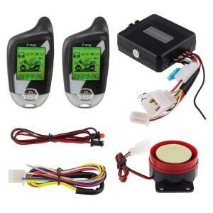 EASYGUARD EM211 원격 시동 충격 센서 기울기 모션 DC12V LCD 디스플레이를 갖춘 양방향 오토바이 경보 시스템