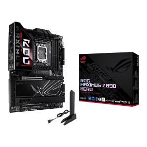 ASUS ROG Maximus Z890 히어로 인텔 LGA1851 DDR5 9200 HDMI 2xUSB4 6X M2 USB3.2 WiFi 7 + BT Aura RGB 5Gbit 2.5Gbit LAN ATX 22+1+2 전원 위상, 메인보드