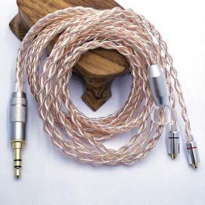 RY-C5 DIY 교체용 mmcx 케이블 은도금 리뉴얼 8 코어 와이어 HIFI 이어폰 수리용 1.2m 3.5mm 4.4mm