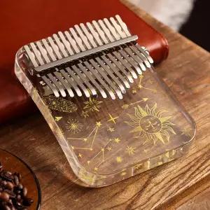 초보자용 칼림바 17키 휴대용 투명 아크릴 전문 사운드 테라피 키보드 악기