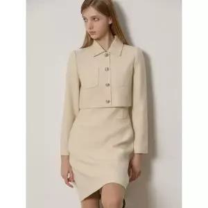 [하프클럽/리스트]플란넬 포멀 버튼 포인트 원피스 (택가격 368000원)