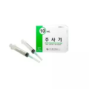 한국백신 일회용 주사기Syringe 10cc (1통 100개) 실린져 주사기 한국백신주사기