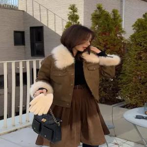 [다바걸]포첸스웨이드퍼자켓