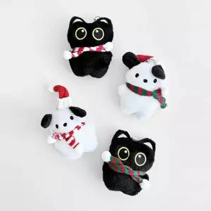 인형 크리스마스 키링 고양이&강아지