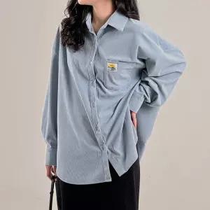 코듀로이 원포켓 카라 남방 오버핏 여성 빅사이즈