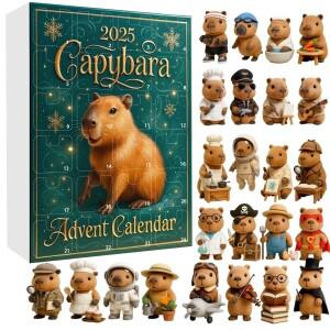 카피바라 어드벤트 캘린더 2025년까지 카운트다운 크리스마스 트리 펜던트 24일 아크릴 장식품 파티 기념품