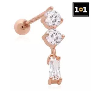 [하프클럽/]14K 골드필드 트리플 러브 피어싱 (한쪽판매) 1 1