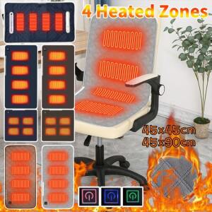 USB 가열 캠핑 의자 쿠션 매트 4구역 3단계 온도 조절 전기 히팅 패드 여행용 발 워머