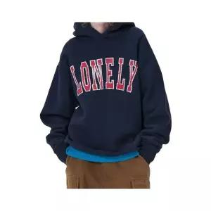 NOHANT LONELYLOVELY FLUFF CUT OFF HOODIE NAVY