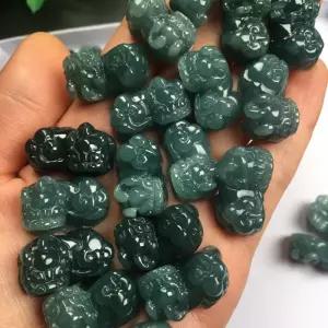 천연 비취펜던트 비휴비즈 옥비즈 남녀공용 팬던트 목걸이 매력적인 디자인의 행운을 담은 주얼리 액세서리 녹색