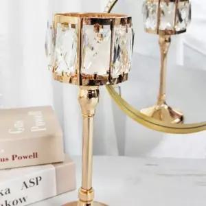 [골드스마일]카페 갤러리 티라이트 스탠드 골드 크리스탈 홀더 촛대M