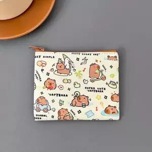 아트필드 카피바라 플랫 파우치 선물 명함 여행가방 수납 필통 투명 카드지갑 동전지갑