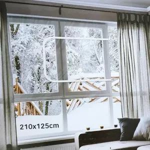 투명 방풍 비닐 창문 시트 방한 지퍼형 방풍 비닐 커버 보온 단열